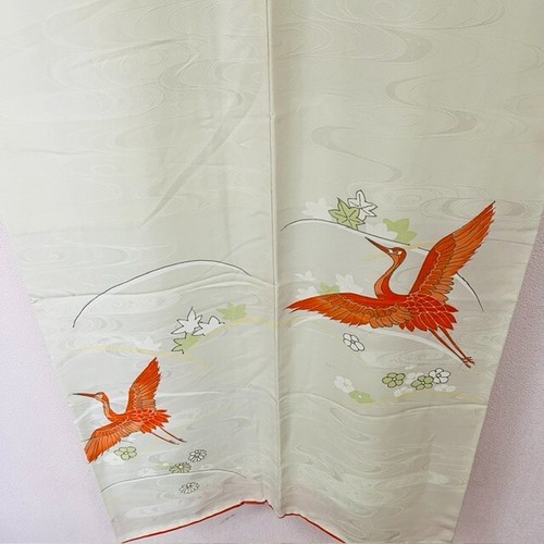 Vintage Kimono Yukata Women's Crane White Elegant Glamorous Elegance Pretty0616 - Picture 11 of 22