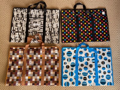 Reusable Large Plastic Fabric Shopping Laundry Moving Storage Bag Zipper