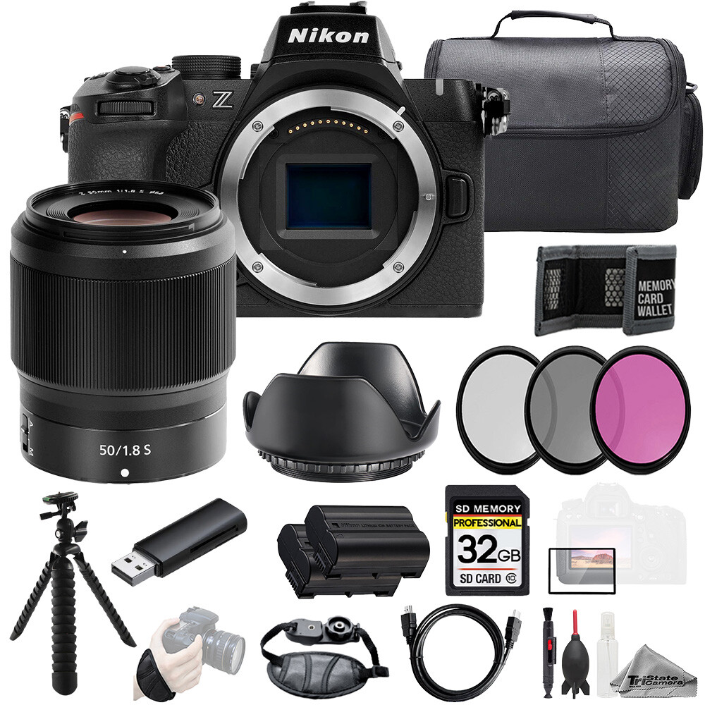 Nikon Z50 II Z 50mm S Lens +32GB Ext Bat+ PC Filter