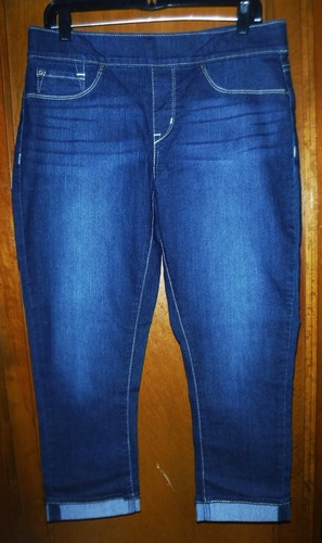 Levis Signature Modern Capri Jeans Gr. 14 Blau Denim Stretch Dark Wash Neu ohne Etikett