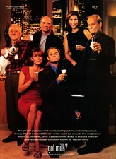 GOT MILK? AD 1998 FRASIER KELSEY GRAMMER JANE LEEVES DAVID HYDE PIERCE GILPIN #2