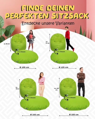 Patchhome 2 Varianten in 1 Sitzsack Sitzkissen Beanbag Gamer Kissen Tobekissen - Bild 146 von 199