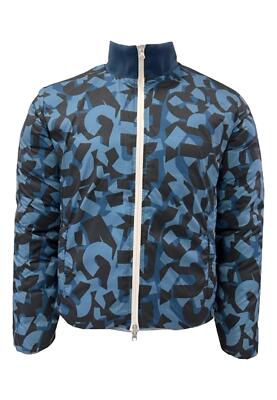 NWT BIKKEMBERGS REVERSIBLE DOWN JACKET CREAM/BLUE BMG0014 K0015