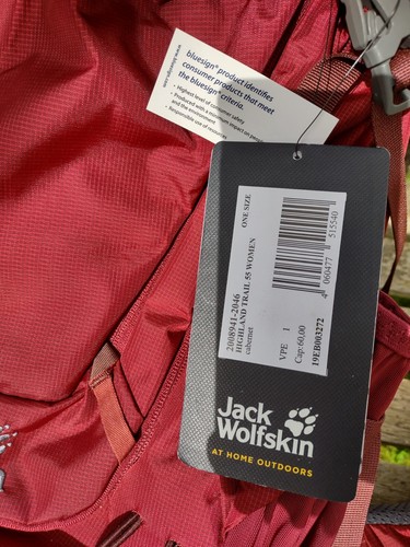 Jack Wolfskin Highland Trail 55 Rucksack - Backpack - Burgundy - BRAND NEW! - Picture 15 of 18