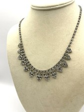 Silver Tone Crystal Rhinestone Choker Necklace All Formal Or Bridal
