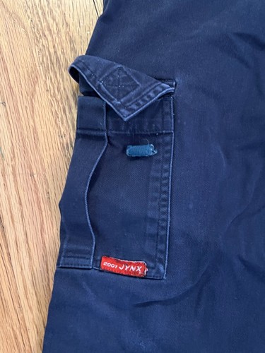 VTG 2001 JYNX Baggy Raver Cargo Pants Kids Youth Size 7-8 Wide Leg Y2K WORN READ - Picture 4 of 24