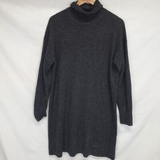 Everlane Cashmere Dress L Long Sleeve Turtleneck Black speckled