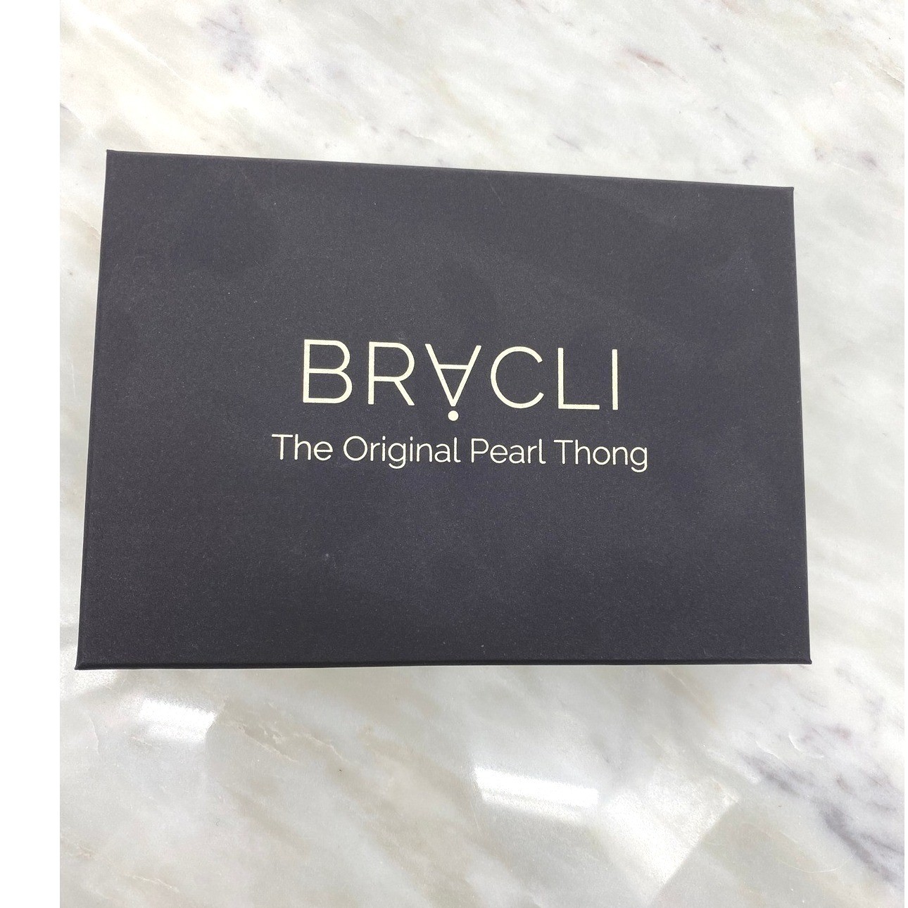 Tanga BRACLI Paris Collection Doble Hilo Perla Negro Encaje Talla S