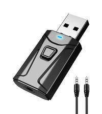USB Bluetooth Adapter for Car, Bluetooth Transmitter Receiver Plug Play, 3.5...