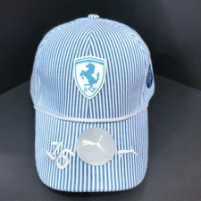 Ferrari Outdoor Casual Baseball Cap Blue and White Stripes