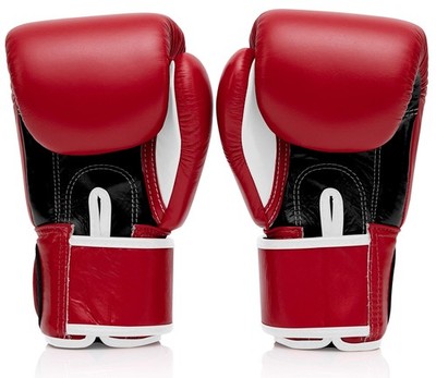 Fairtex Boxing Gloves 16oz Red Black White Ergonomic Design for