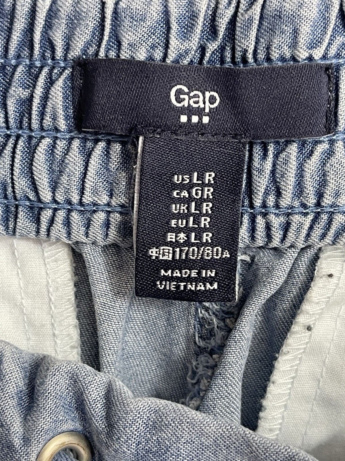 Gap Women’s Size Large Pull On Drawstring Blue Ly… - image 6