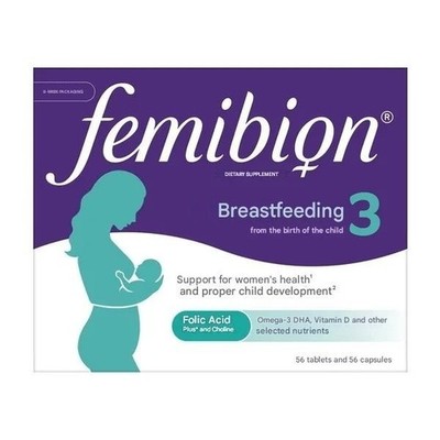 Femibion 3 Stillfolsäure Vitamine Stillzeit, 56 Tabletten + 56 Kapseln