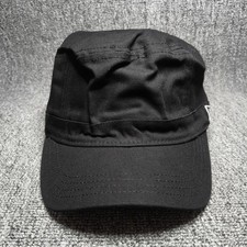Black Military Cadet Patrol Cap Hat Fitted Cotton Plain