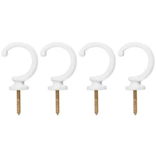 4Pcs Aluminum Alloy Wall Mounted Curtain Holdback Drapery Tieback Hooks White