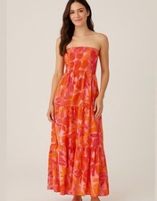 Anthropologie Abel The Label Resort Wear Pink Floral Maxi S