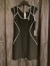 Express Women's Size 8 Black w/ White Contrast Ribbed Bodycon Dress - New w Tags