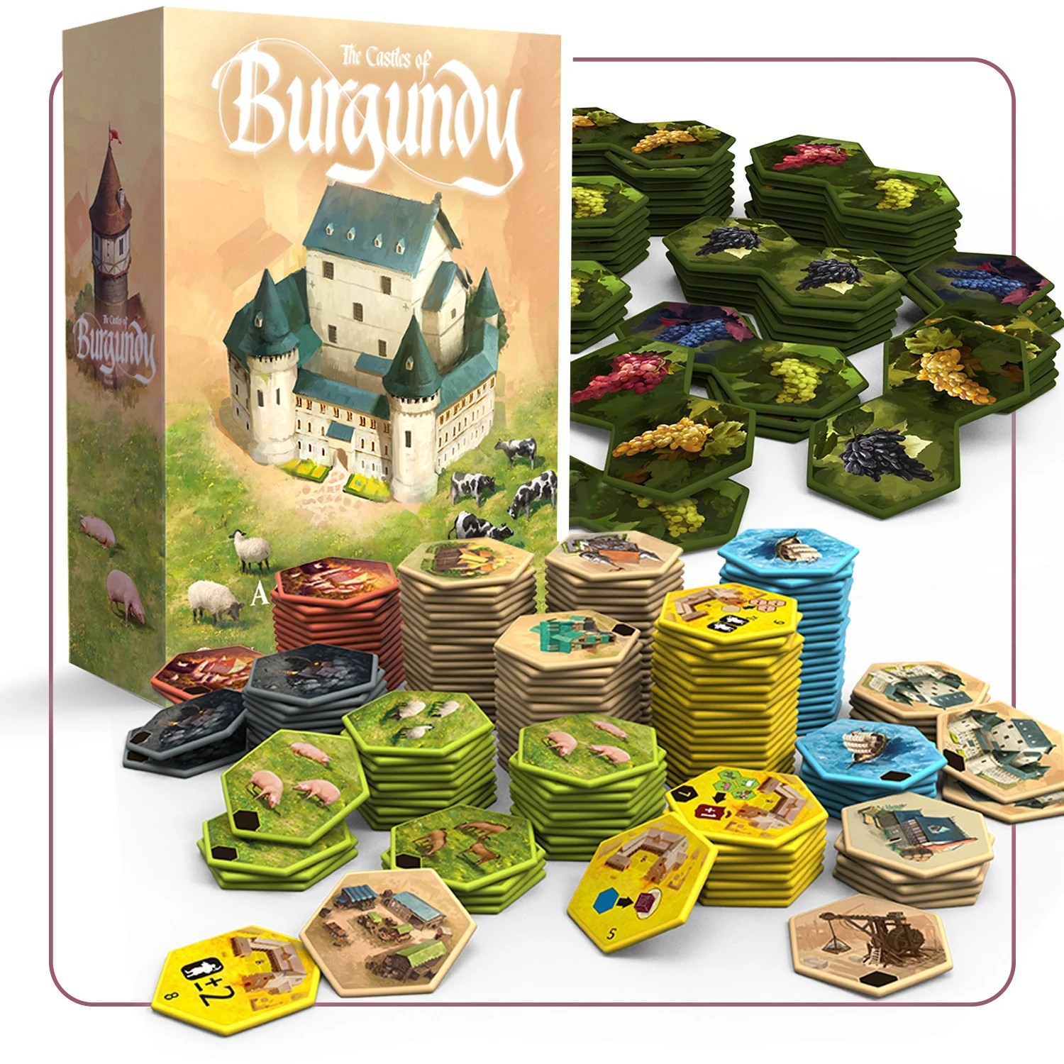 The Castles Of Burgundy Special Edition Kickstarter Exclusive Acrylic Hexes New