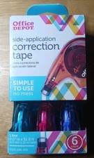 Office Depot Brand 6pk Side-Application Correction Tape, 0.17 X 32.8ft -New 