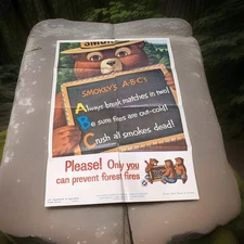 1963 Smokey Bear Folded Poster 63-CFFP-3A Oregon Board Of Forestry