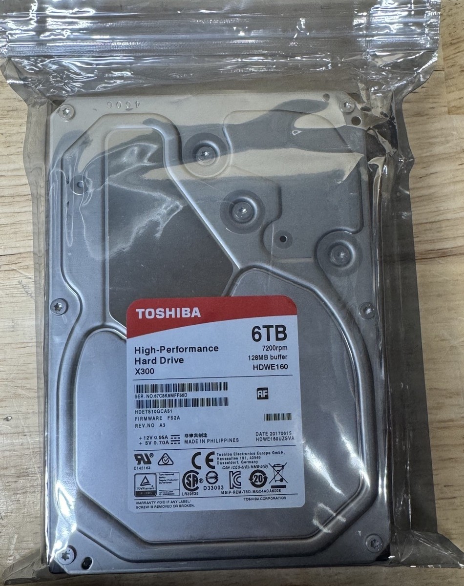 ✓ Toshiba X300 6TB 3.5