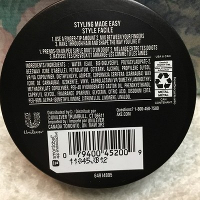 Axe Hair Messy Look Matte Wax 2.60 Ounce Men's Styling Agent