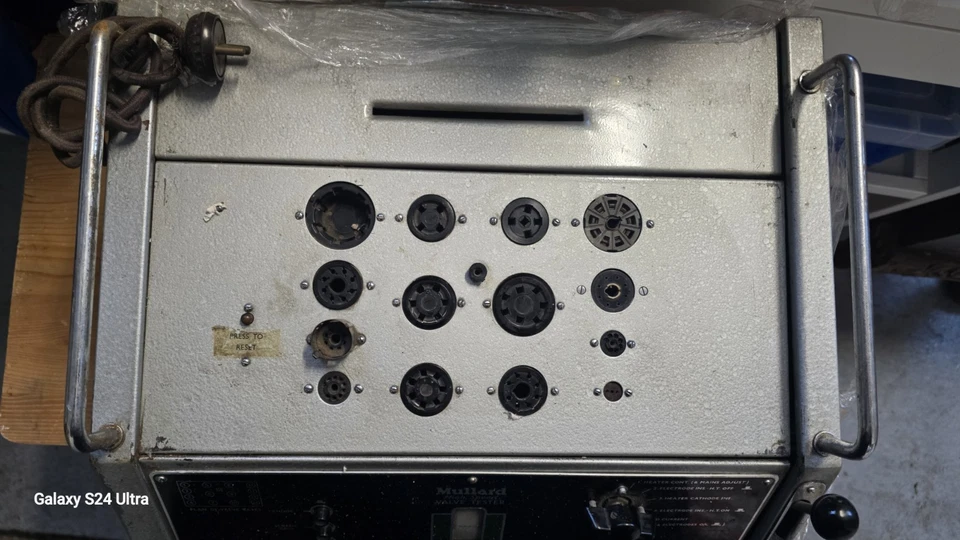 Mullard  MK 3  HSVT valve  tester  exelent order including USA audio cards - Image 3 of 4