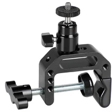 CAMVATE C Clamp with Mini Ball Head Mount, Black Locking Knob, 4 Lbs Capacity