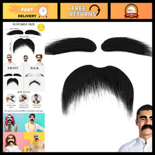 Self-Adhesive Fake Mustache Eyebrows Set - Costume Facial Hair Accessories for