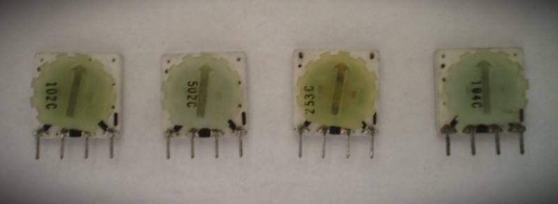 4 OEM NOS Trimpots for Micromoog 1 Each of 4 Values Found on the Moog Parts List