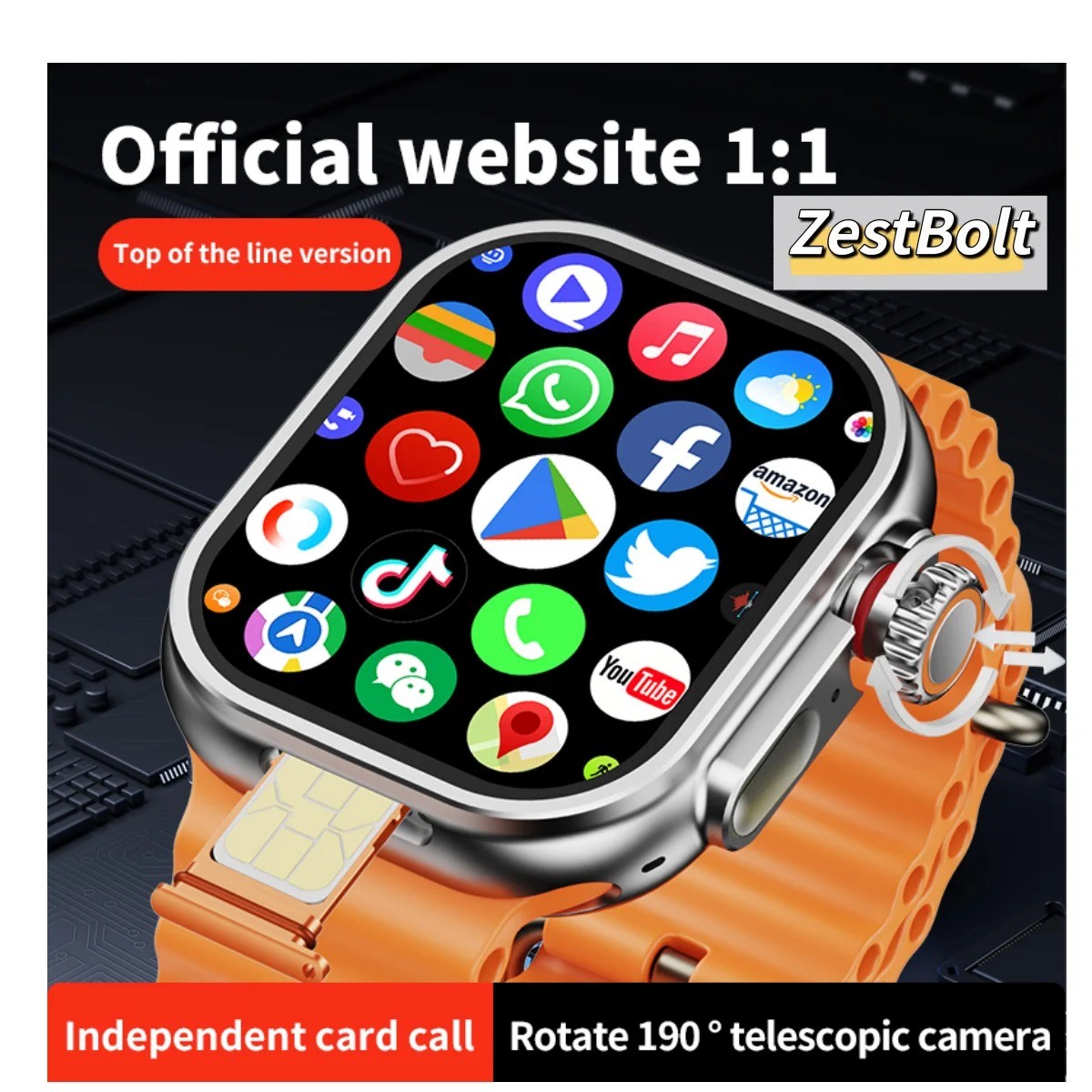 Smartwatch with 5G LTE, SIM Card, 2.26'' AMOLED Display, 490x580