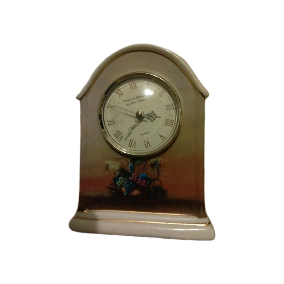 RARE Vineyard Blessings by Lisa White 7.5" Quartz Table Top Clock Arts Uniq - Image 2 of 4