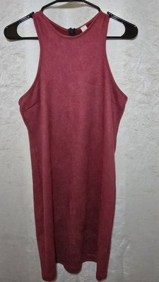 MAHINA 100% Polyester Reddish Brown Women's Dress. Made In USA Medium.