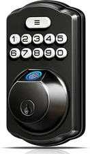 Veise KS02A Fingerprint Entry Deadbolt Door Lock | Matte Black
