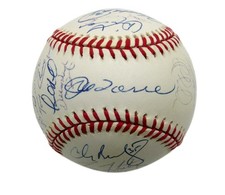 1999 Yankees Team-Signed by 30 OML Baseball WS Champs Jeter Rivera HOF PSA 96419