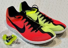 NIKE Zoom Rival Distance Volt Black Reflective Track Spike Shoes Mens 9.5 10