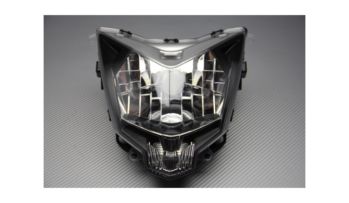 Optique phare avant Kawasaki Ninja 250 SL lentille polycarbonate haute transparence 2015-2020
