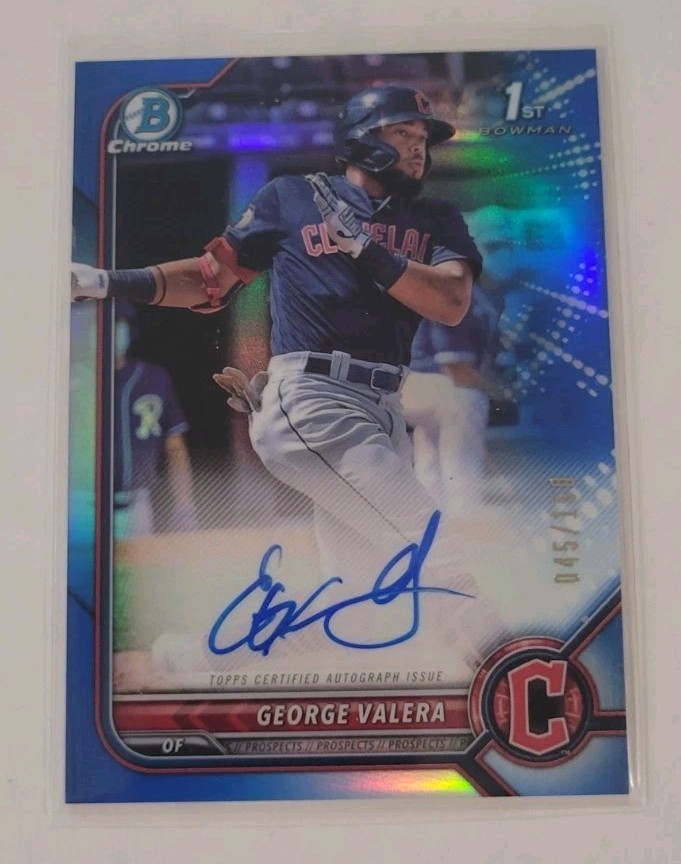 GEORGE VALERA 2022 Bowman Chrome 1st TRUE BLUE Auto /150 GUARDIANS RC📈📈🔥HOT🔥
