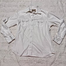 Vintage 90s Wrangler Western Shirt Pearl Snap White Men's Large Cowboy