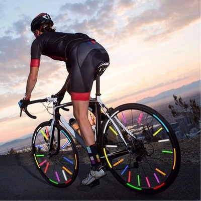 Fahrrad Rad Speichen Licht Reflektoren 12 Stück Clip On Schlauch Radfahren Reflektierend Regenbogen