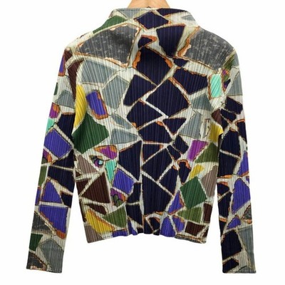 Pleats Please Issey Miyake Long Sleeve Shirt Total Pattern Used STOC-0