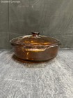 Anchor Hocking Amber Brown Glass Oven Proof Fire King Casserole Dish With Lid — photo 2