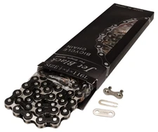 Izumi BMX bicycle single speed chain 1/2" X 1/8" 116L BLACK / NICKEL