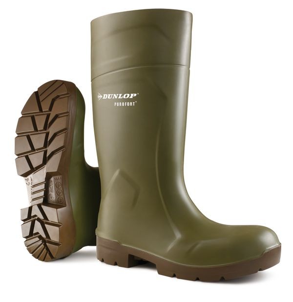 Dunlop Purofort Multigrip Safety Wellingtons Green Size 9