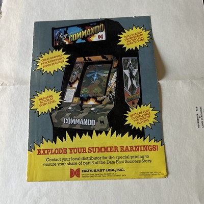 ORIGINAL 11- 8  arcade video game AD FLYER 1985 Commando Data East