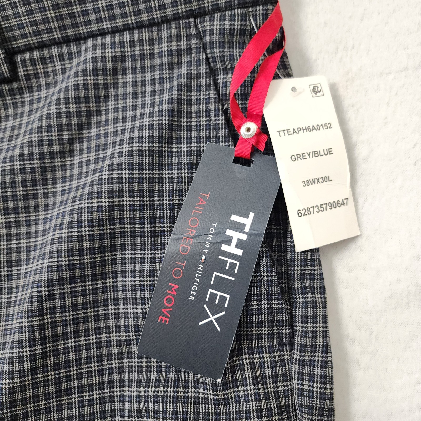 Tommy Hilfiger TH Flex Performance Pants Mens 38x30 Blue Modern Stretch Plaid thumbnail 5