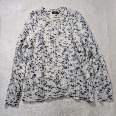Luxury Italy Mohair Knit Sweater for Men in Size L with White Logo by ALANUI
