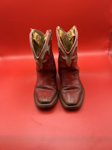 Stivali da cowboy vintage per bambini anni 50 Diamond C rosso/bianco stivali western - Foto 2 di 17