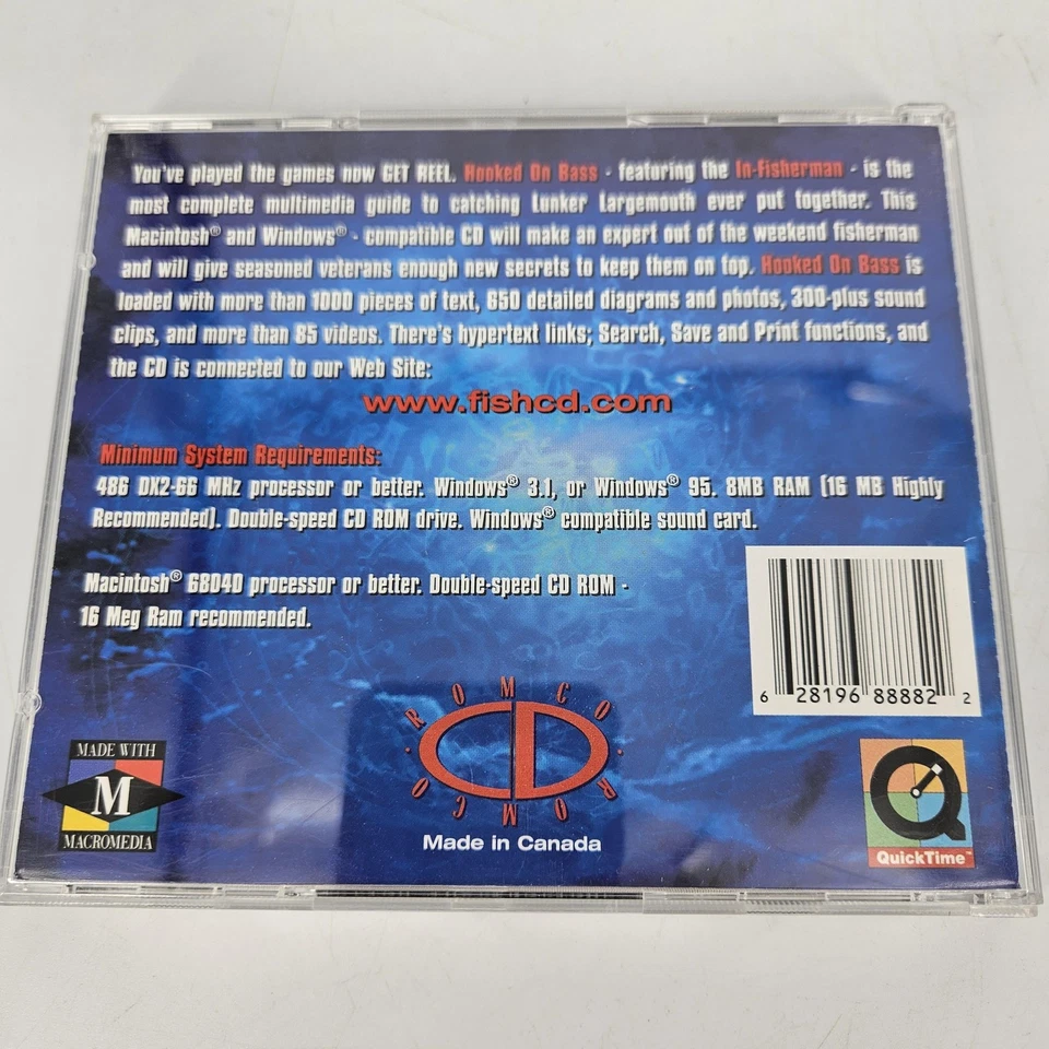 CD-ROM de colección enganchado a bajo con guía de pesca In-Fisherman PC/Mac 1997 Foto 3 de 4