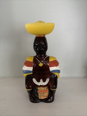 VTG 70s Old Oak Rum ~Angostura Trinidad~Limbo Drummer with Hat  Empty Bottle